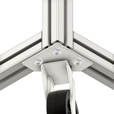 41-190-0 MODULAR SOLUTIONS REINFORCED CASTER CORNER MOUTNING PLATE FOR CASTER OR FOOT HARDWARE NOT INCLUDED